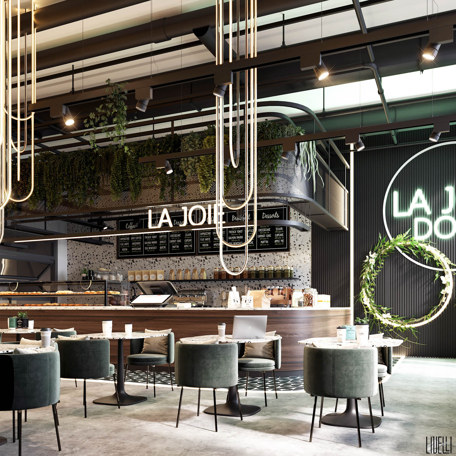 counter planting La-Joie-baker-and-cafe-Livelli-Architects