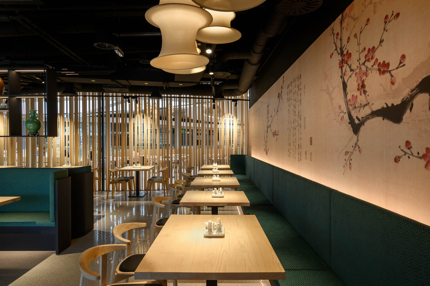 along banquette seating Han Restaurant / Slovenia / Gao Architects