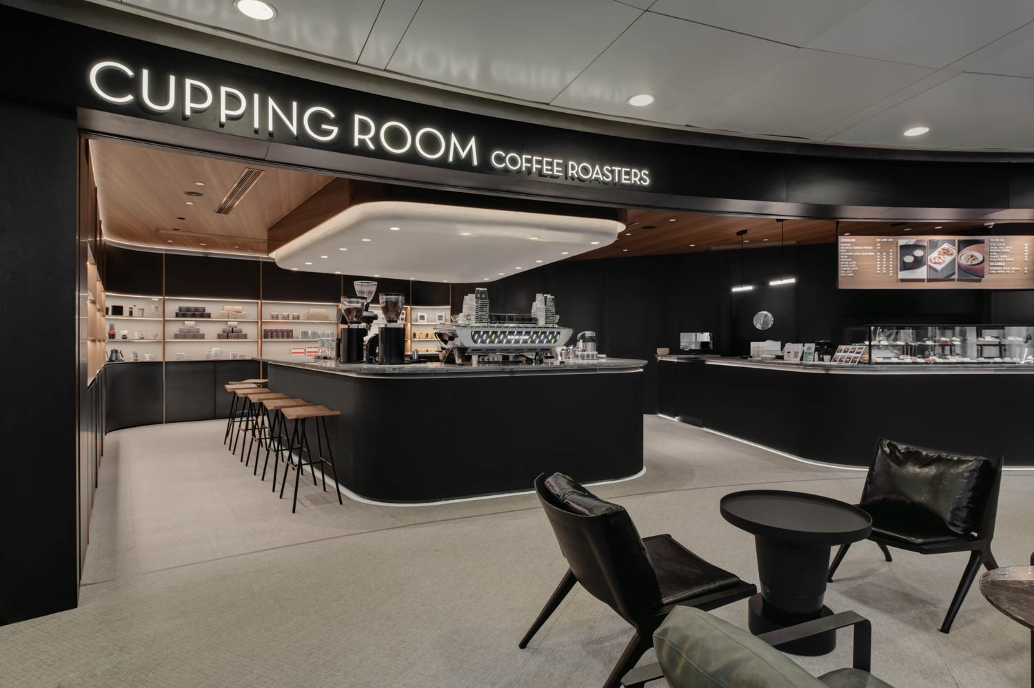 entrance curve Cupping Room Coffee Roasters / Causeway Bay HK / Unite Unit