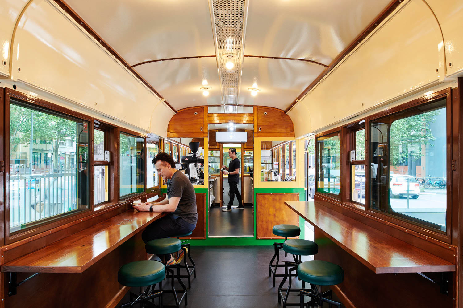 bench seat William Angliss Tram Cafe / Melbourne / Gray Puksand